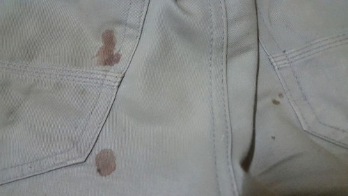 Premium Photo  Blood stains on women's white jeans. isolated. daily life  stain concept